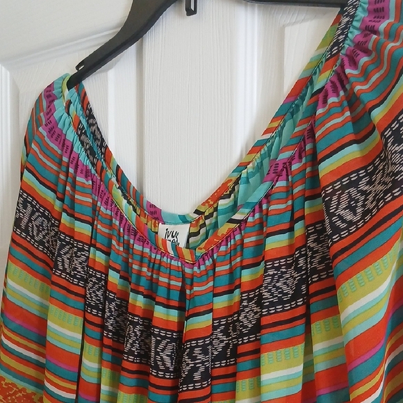 NWOT Ivy Jane Sheer Striped Coverup with Fringe - Picture 3 of 9